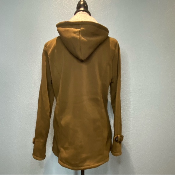 Soft Hooded Zip & Toggle Buttons Women’s XXL Brown Sweatshirt Jacket. - Picture 6 of 10